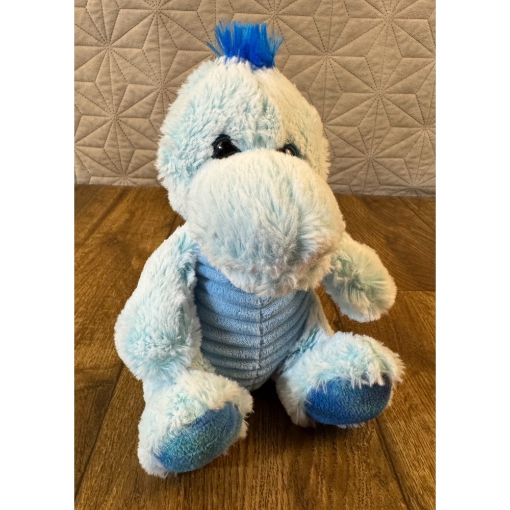Kellytoy Plush Dinosaur Blue Ribbed Belly 2017 Stuffed Animal 10 Inch Dino Lovey - Picture 2 of 9